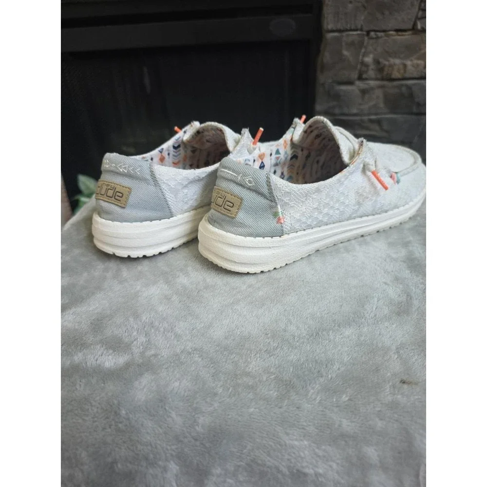 Hey Dude Wendy Boho Crochet White Slip On Shoes Womens 6